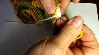 Kitchener Stitch on CSM Knitted Sock [upl. by Nohsed766]