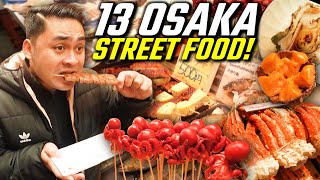 13 INSANE Japanese Street Food of OSAKA BEST Seafood Heaven of JAPAN [upl. by Carpet]