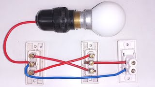 wiring of two way switch1 bulb 3 switch controls connection by Electric Guruji [upl. by Akiret894]