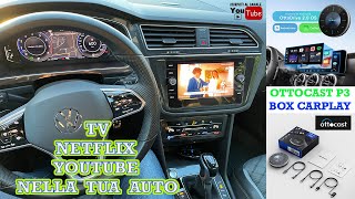 TV e VIDEO in AUTO con il box CarPlay OTTOCAST P3 [upl. by Ecirbaf]