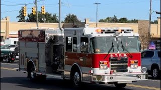 Saginaw Township MI FD E11 Responding COMMERCIAL FIRE ALARM AIR HORN [upl. by Eidolem]