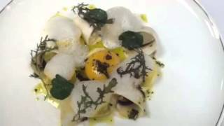 Chef Kerth Gumbs mushroom tortellini with mushroom amp Parmesan foam confit egg yolk [upl. by Norven]