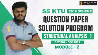 S5 KTU 2019 Scheme QP Solution  CE  STRUCTURAL ANALYSIS 1 CET301  Module 2  DEC 2022 [upl. by Gordie]