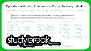 Opportunitätskosten Komparativer Vorteil Gesamtproduktion  Volkswirtschaftslehre [upl. by Hyman]