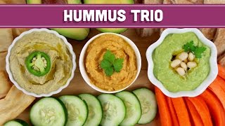 Homemade Healthy Hummus  3 Ways Mind Over Munch [upl. by Hoeve]