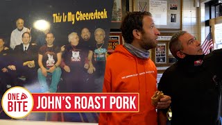 Barstool Cheesesteak Review  Johns Roast Pork Philadelphia PA [upl. by Lleuqar]