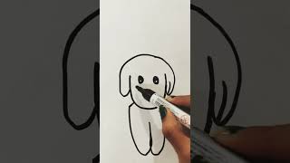 How to Draw a cute puppy very easy drawing youtubeshorts art [upl. by Wivinia515]