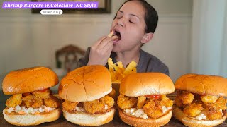 Shrimp Burgers  NC Style  mukbang [upl. by Bryna]