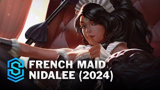 French Maid Nidalee Skin Spotlight  League of Legends [upl. by Siusan]