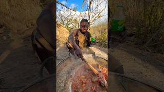 Drink drinks eat baboons hunters enjoy lifehadzabetribe africa foodcooking [upl. by Yenoh]