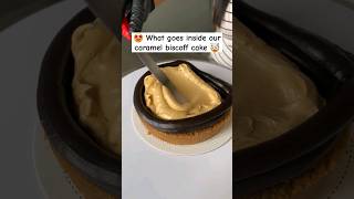 🤩 What goes inside our caramel biscoff cake 🤯 shorts filling cake caramel trending viral [upl. by Ardnaik447]