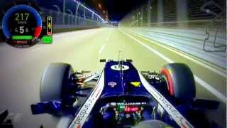 F1 Singapore 2012 Pastor Maldonado Qualifying Lap Onboard HD [upl. by Mcevoy]