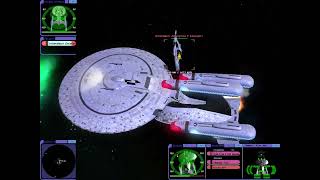 Aftermath Galaxy Dreadnought vs Intimidator Class  Remastered v12  Star Trek Bridge Commander [upl. by Akeme382]