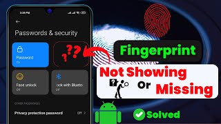 How To Fix Fingerprint Option not Showing in Settings  Fingerprint Option Missing on Android [upl. by Noxid]