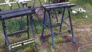 Harbor Freight saw horses work bench I improve them [upl. by Ahsauqal]