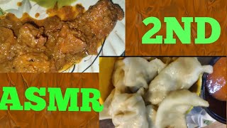 my second ASMR video enjoy every bite momos and champ ansurkiduniya2430 [upl. by Yk]