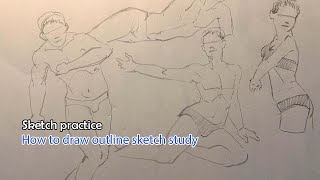 How to draw outline sketch study  anatomy drawings simple sketch [upl. by Anitteb361]