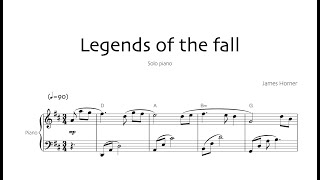 Legends of the fall  The ludlows  Solo piano sheet music [upl. by Annasoh245]