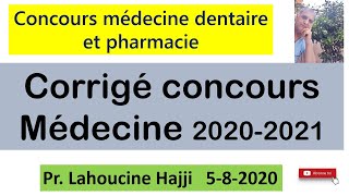 Corrigé concours médecine 2020 [upl. by Ennoryt661]