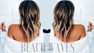 How to Create Beachy Waves on Medium Length Hair  Ashley Bloomfield [upl. by Naesal497]