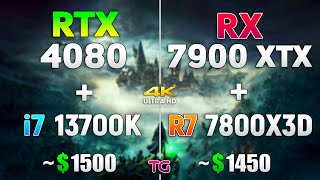 RX 7900 XTX  Ryzen 7 7800X3D vs RTX 4080  i7 13700K  Test in 8 Games [upl. by Steffen]