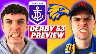 Fremantle Dockers v West Coast Eagles Derby 53 Preview AFL Predictions [upl. by Stoddard]