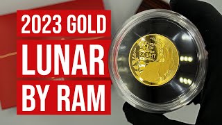 Unboxing Year of the Rabbit 2023 100 Domed Gold Proof Coin  RAM [upl. by Nalyac605]