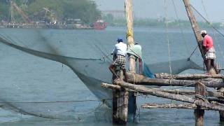 Chinese Fishing Nets Fort Cochin Kochi Kerala India  412010 [upl. by Javier]