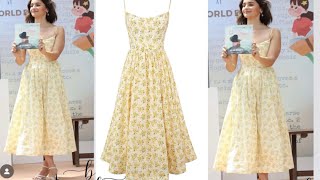 Alia Bhatt inspired summer dress cutting and stitching Alia Bhatt inspired outfit from scratch [upl. by Eneiluj]