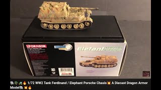 🐘🪖🚜🔥 172 WW2 Tank Destroyer German Ferdinand  Elephant Porsche 1944💥 Diecast Dragon Armor Model 🐘💥 [upl. by Ainotna]