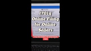 FREE BIR 1701Q filing Tutorial PART1 ONLINE SELLERS [upl. by Aisiat]