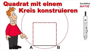 Mit Zirkel Quadrat konstruieren eine Seite ist gegeben [upl. by Lokkin]