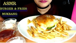 ASMRCHEESE BURGER AND FRIES EATING NO TALKING [upl. by Ariahs]