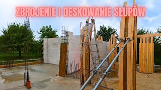 Budowa domubliźniaka Zbrojenie i deskowanie słupów żelbetowych parteru Jak zrobić szalunek 👷‍♂️ [upl. by Ahron]