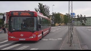 Sweden Stockholm bus 840 ride from Tyresö Centrum to Haninge Centrum [upl. by Adnirim670]