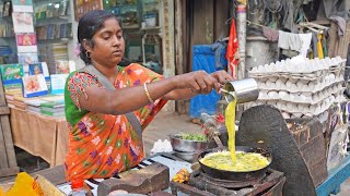 Queen of Egg Recipes Fluffy Omelet Boiled Fried Eggs amp Bread Omelette  Indian Street Food [upl. by Aydan]