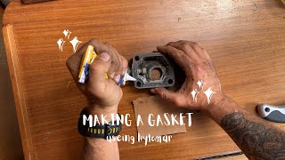 Making a gasket using Hylomar blue and gasket paper [upl. by Zurciram]