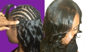 How to Secret for Full Weave Sew In wFLAT Invisible Wefts  No Glue [upl. by Thordis]