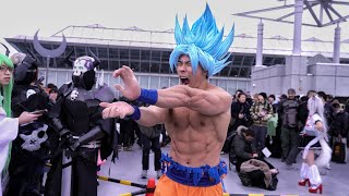 BEST COMIC CON 2017  SSJ BLUE GOKU COSPLAY [upl. by Esilrahc495]