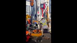 pulling Rig Floorman Working pulling drilling oil tripping [upl. by Reeher]