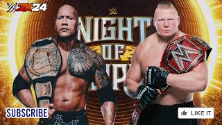 WWE 2k24  The Rock vs Brock Lesnar Full Match [upl. by Phillips]