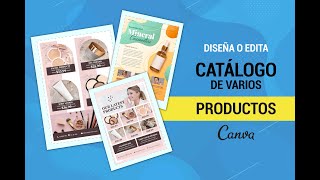 ¿Cómo DISEÑAR o EDITAR un CATÁLOGO DE PRODUCTOS en CANVA Tutorial [upl. by Eilhsa62]