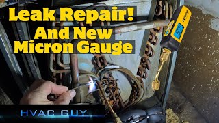 Leak Repair and First Use of Fieldpiece MG44 Micron Gauge [upl. by Lachus]