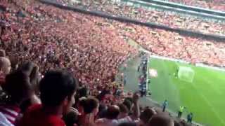 Fans React to Santi Cazorla Goal At Wembley  Arsenal 3 Man City 0 [upl. by Necila]