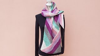 Sciarpa a maglia legaccio diagonale multidirezionale multidirection diagonal knitted scarf [upl. by Ordnazil932]