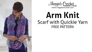 Lion Brand Quickie Arm Knit Scarf Pattern [upl. by Scherle]