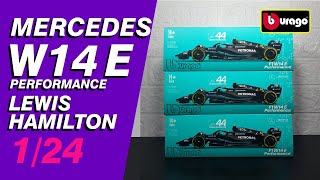 Mercedes W14 E Performance 44 Lewis Hamilton 124 Bburago Signature│4K UHD [upl. by Oigolue]