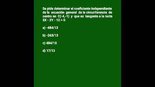 Hallar el coeficiente independiente  matemáticas  geometría analítica [upl. by Tiat]