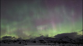 Northern Lights from the Sunshine Village Aurora Cam on the morning of 20210320 [upl. by Ziwot]