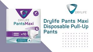 Drylife Pants Maxi Disposable PullUp Unisex Incontinence Pants with Dry Feel Technology [upl. by Merow165]